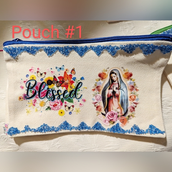 COPY: NWT 🥰 handmade cotton canvas 🙏🙌 Catholic/Christian pouch: choice 1/8🎁 - Picture 3 of 12